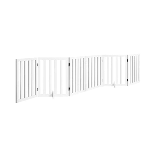 Wooden Pet Gate Dog Fence with 6 Panels