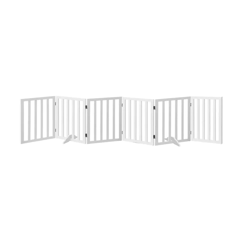 Wooden Pet Gate Dog Fence with 6 Panels