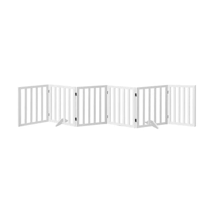 Wooden Pet Gate Dog Fence with 6 Panels