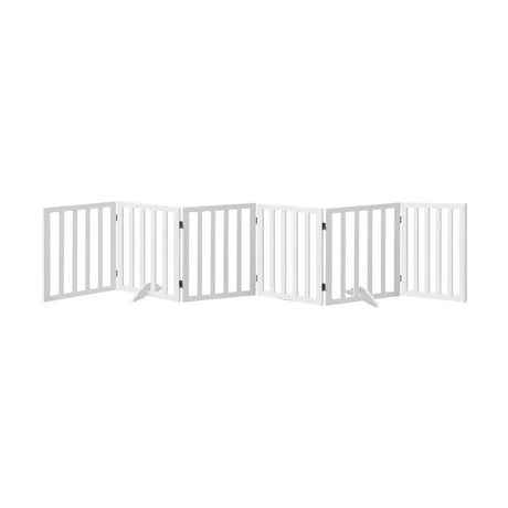 Wooden Pet Gate Dog Fence with 6 Panels