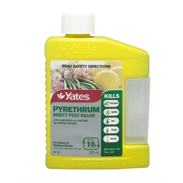 Yates Pyrethrum Insect Pest Killer Concentrate 200mL – Natural Fast Knockdown Spray

