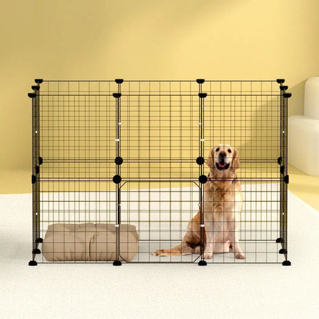 i.Pet Pet Dog Playpen Enclosure Cage 20 Panel Puppy Fence Play Pen Foldable Metal Bonnyrigg Produce & Garden Supplies