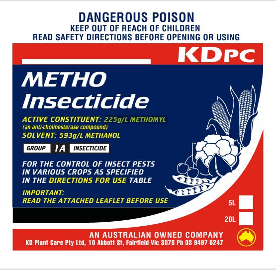 KDPC Metho Insecticide 5L ( 225g/L METHOMYL ) Old Lannet – Powerful Broad Spectrum Insect Killer for Garden, Farm & Household Pest Control