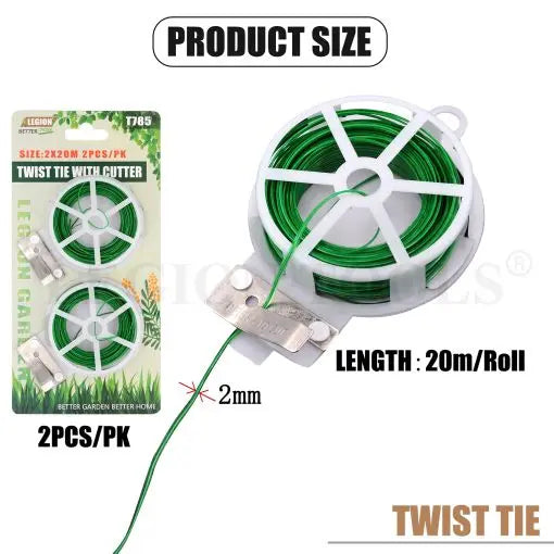 Twist Tie With Cutter 20m 2pcs/pk Legion