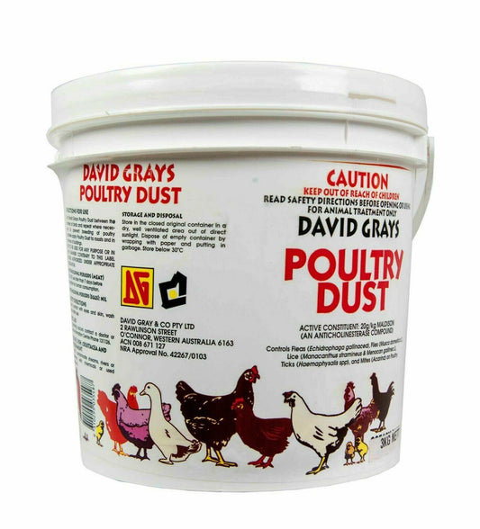 David Grays Poultry Dust 3Kg Treatment Ticks Lice Fleas