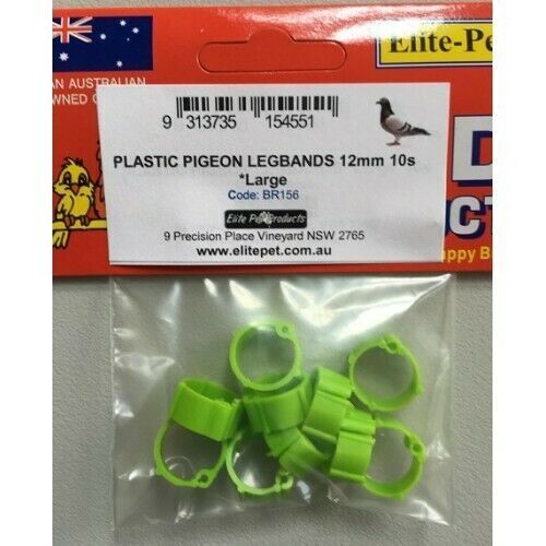 Plastic Pigeon Rings Large 10s-Elite BR156 12mm