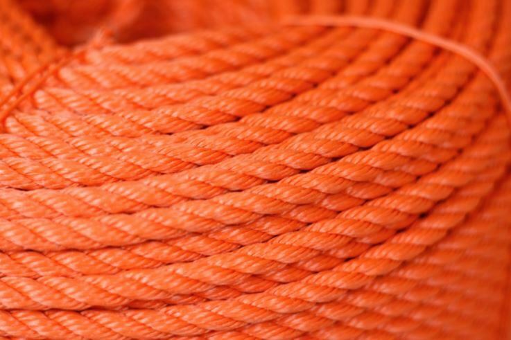 Polyethylene Rope , Orange, Dia 7mm, 20m