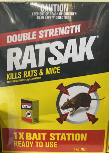 Yates - RATSAK Double Strength 1 X BAIT STATION 1kg