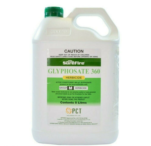 SureFire 5 Litre Glyphosate 360 Herbicide Glycine Weed